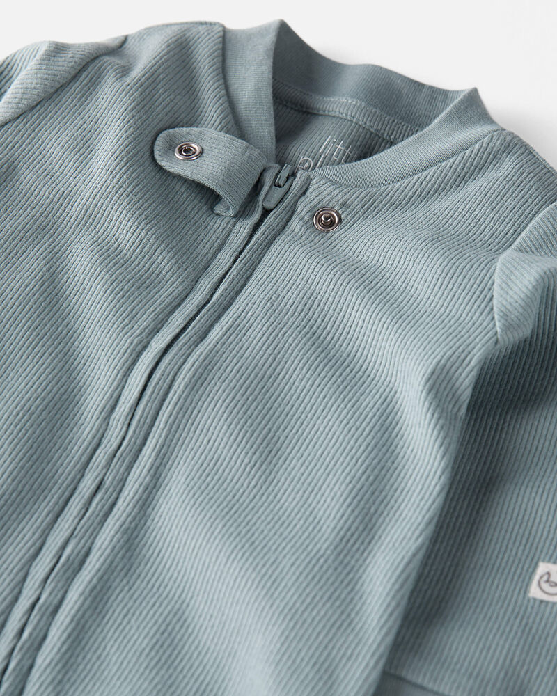 Baby Organic Cotton Sleeper Pyjamas in Blue, image 2 of 5 slides