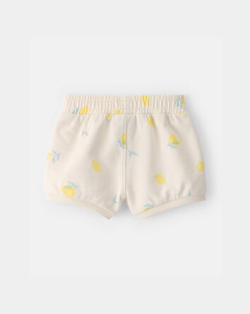 Baby Girl French Terry Shorts - Cream, 