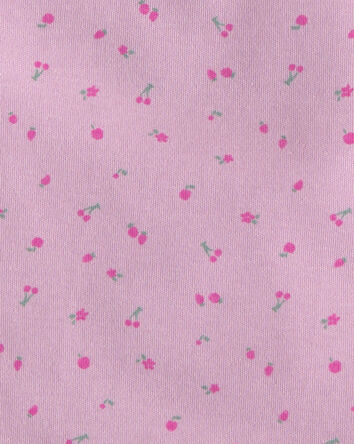 B&eacute;b&eacute; fille - Emballage 4 serviettes pour le rot &agrave; motif cerise - Mauve/Ivoire, 