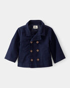 Baby Twill Long-Sleeve Button-Down Jacket - Navy, image 1 of 3 slides
