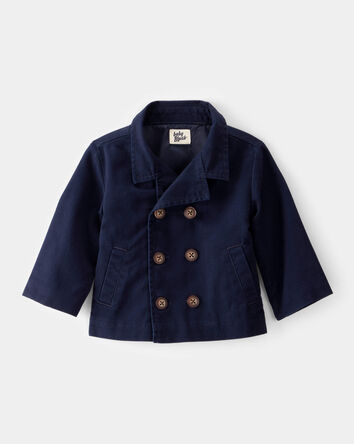 Baby Twill Long-Sleeve Button-Down Jacket - Navy, 