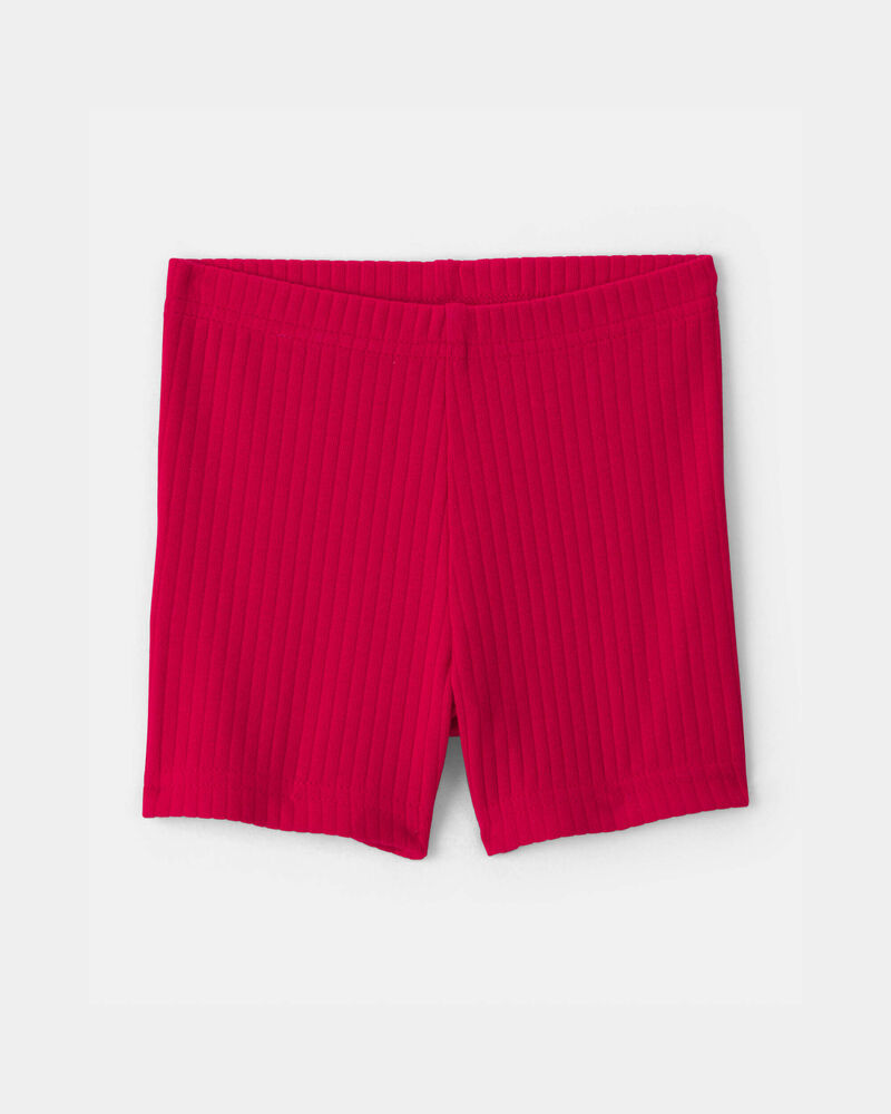 Baby Girl Rib Bike Shorts - Red, image 1 of 4 slides