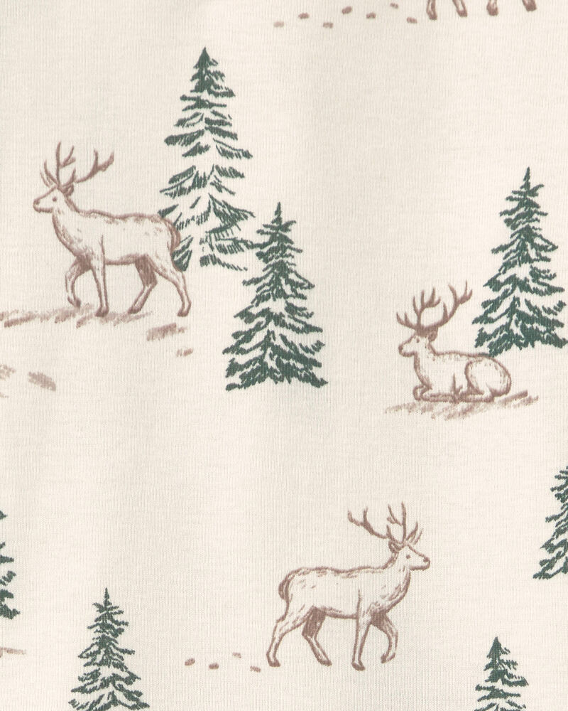 Tout-petit - Pyjama 2 pi&egrave;ces en coton biologique au motif For&ecirc;t de rennes, image 3 sur 3 diapositives