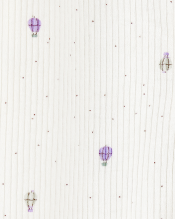 Baby Girl Air Balloon 2-Way Zipper Textured Sleeper, 