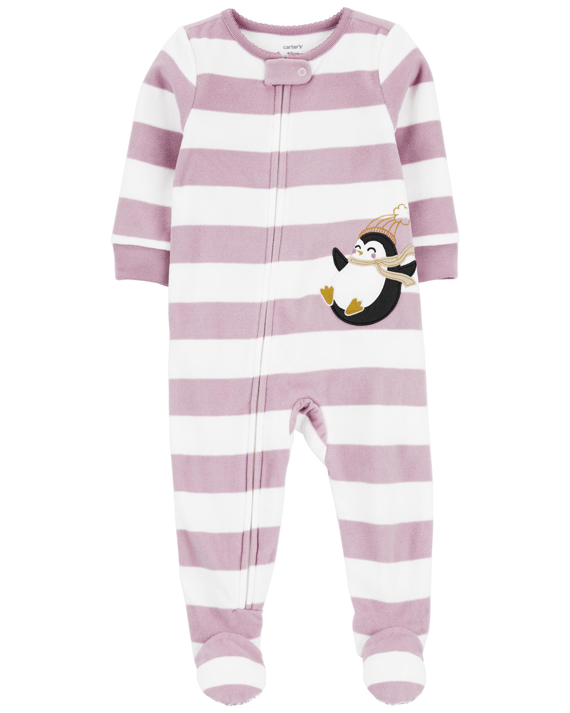 1 Piece Penguin Fleece Footie Pyjamas