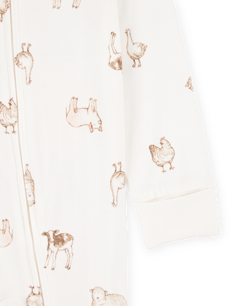 Baby Animal Print Zip-Up PurelySoft Sleeper Pyjamas, 