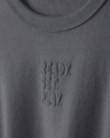 Toddler Girl 'Ready Set Play' French Terry Pullover Sweatshirt - Grey, 