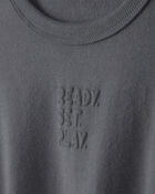 Toddler Girl 'Ready Set Play' French Terry Pullover Sweatshirt - Grey, image 2 of 4 slides