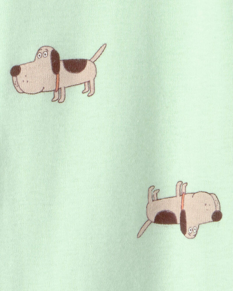 Toddler Dog 100% Cotton Snug Fit 1-Piece pyjama - Green, image 2 of 3 slides