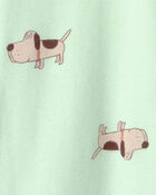 Toddler Dog 100% Cotton Snug Fit 1-Piece pyjama - Green, image 2 of 3 slides