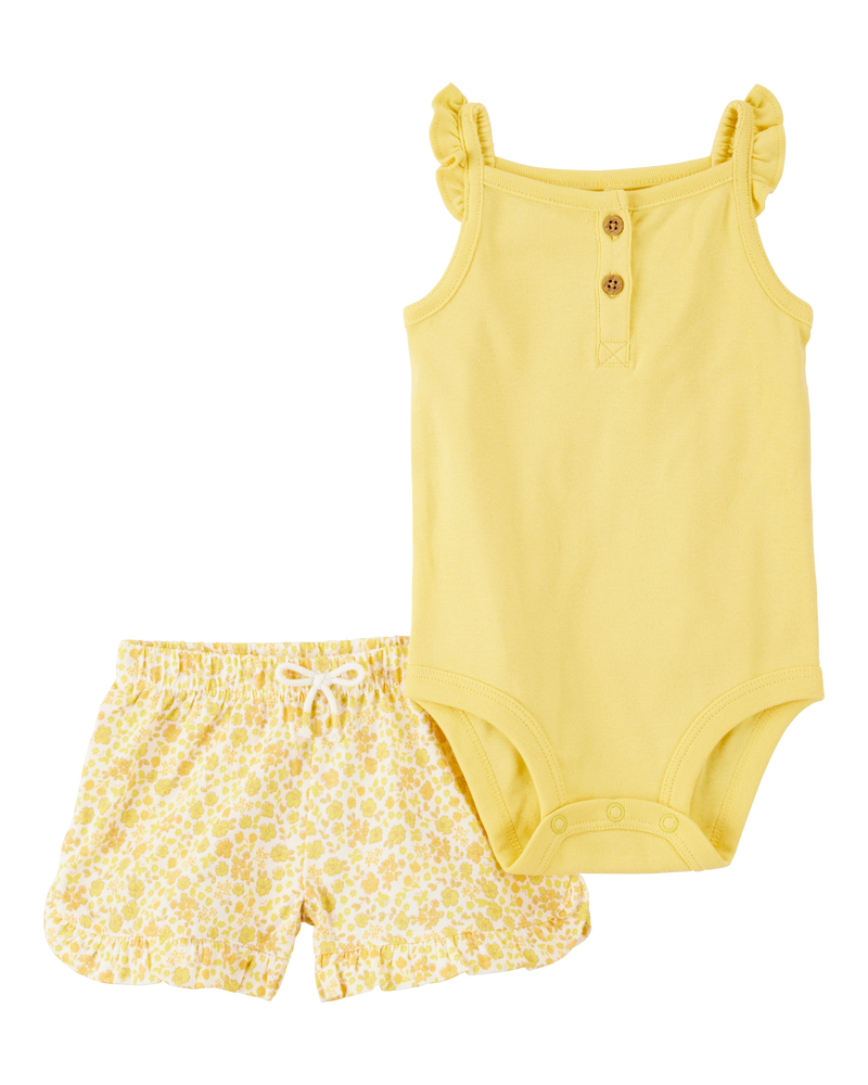 Baby 2-Piece Tank Bodysuit & Short Set, image 1 of 4 slides