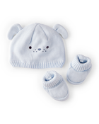 Baby 2-Piece Puppy Crochet Booties & Hat, image 1 of 2 slides