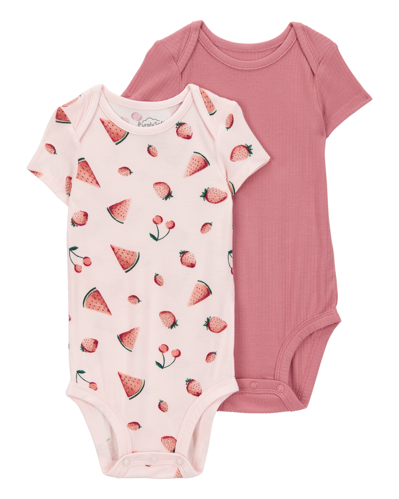 Baby 2-Pack PurelySoft Short-Sleeve Bodysuits, image 1 of 6 slides