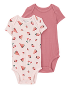 Baby 2-Pack PurelySoft Short-Sleeve Bodysuits, image 1 of 6 slides