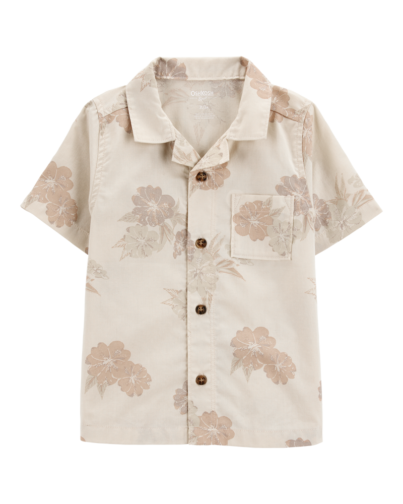 Baby Short-Sleeve Tropical Button-Down Shirt, image 1 of 3 slides