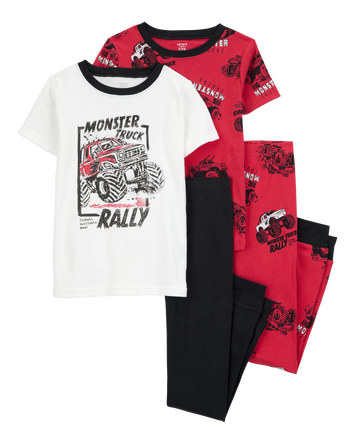 Kid 4-Piece Truck Cotton Pyjamas, 