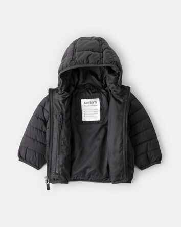 Baby Boy Midweight Packable Puffer - Black, 