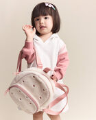 Heart Sherpa Backpack - Cream/Pink, image 1 of 7 slides
