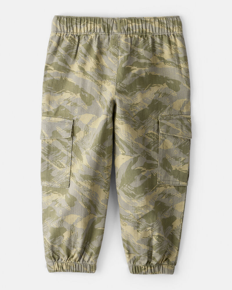 Toddler Boy Cotton Camo Fashion Cargo Pants - Green, image 2 of 5 slides