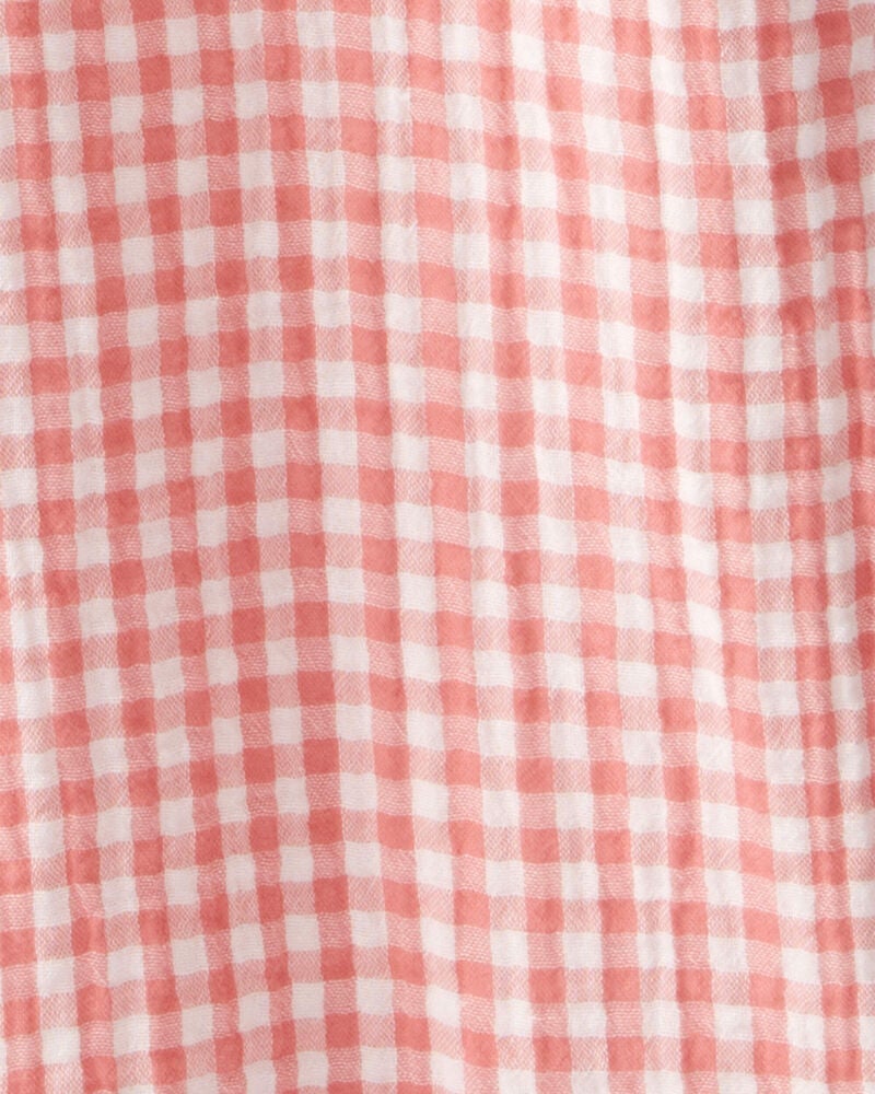 Kid Organic Cotton Gauze Gingham Jumpsuit, image 3 of 4 slides