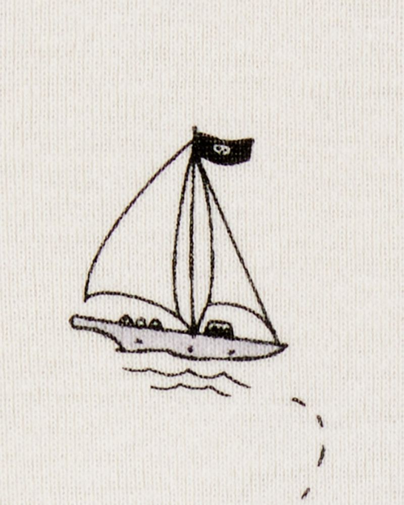 Baby Boy Pirate Snap-Up Cotton Romper, image 3 of 4 slides