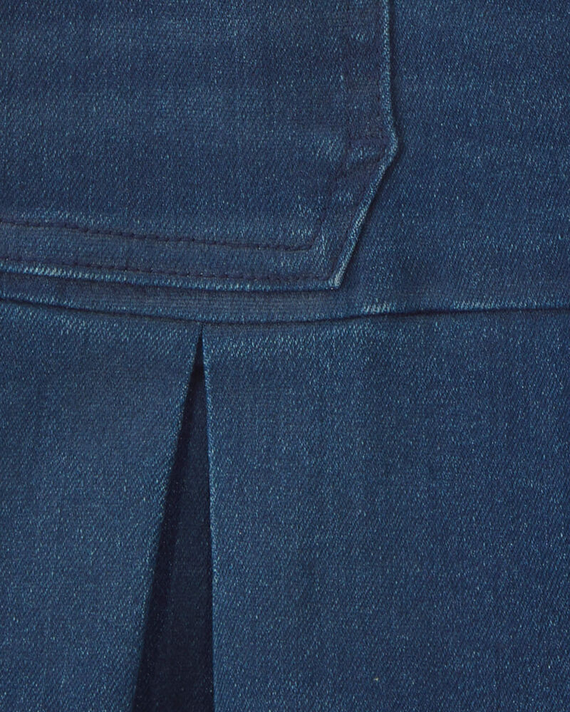 Girls Chambray Denim Skirt - Dark Wash, image 3 of 4 slides