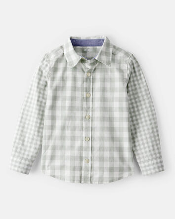 Tout-petit gar&ccedil;on - Chemise boutonn&eacute;e &agrave; manches longues &agrave; motif &eacute;cossais - vert, 