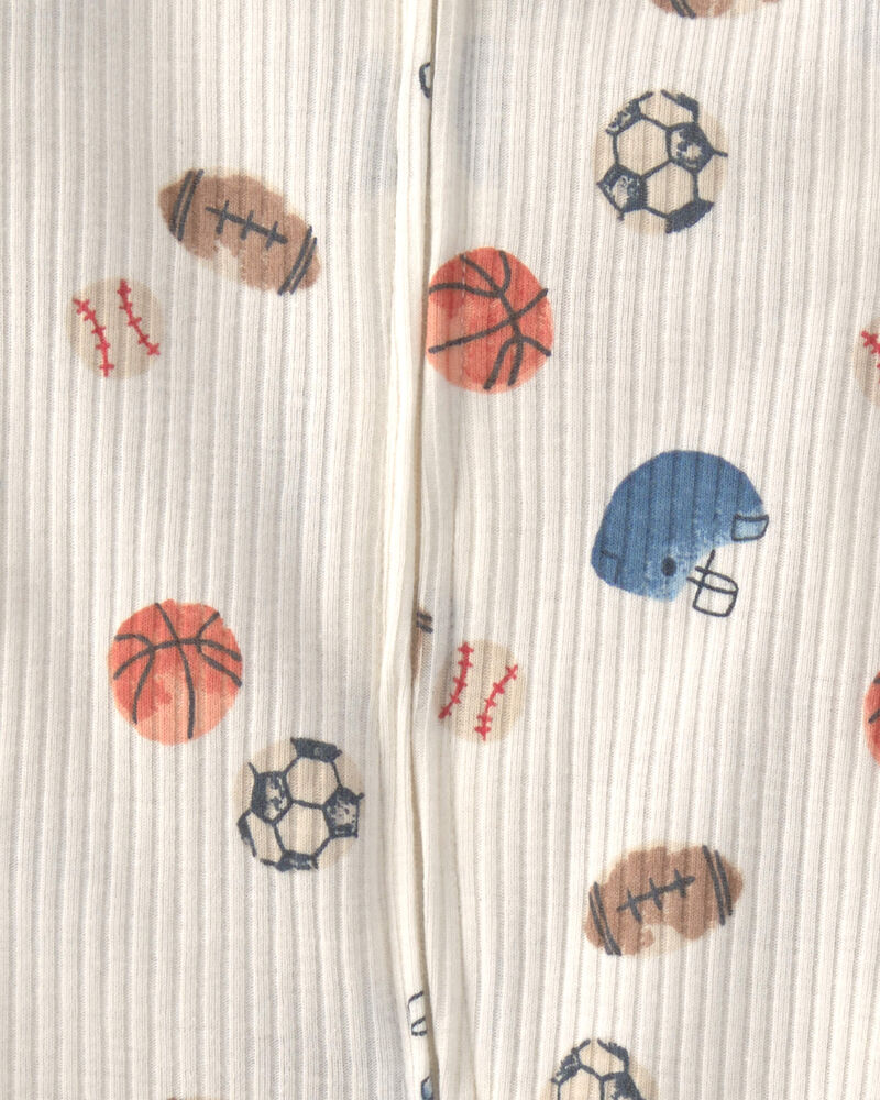 Baby Boy 2-Pack Sports Sleeper - White/Brown, image 3 of 5 slides