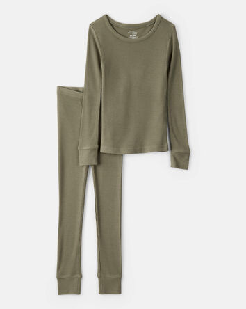 Boys PurelySoft Long-Sleeve 2-Piece pyjamas - Green, 