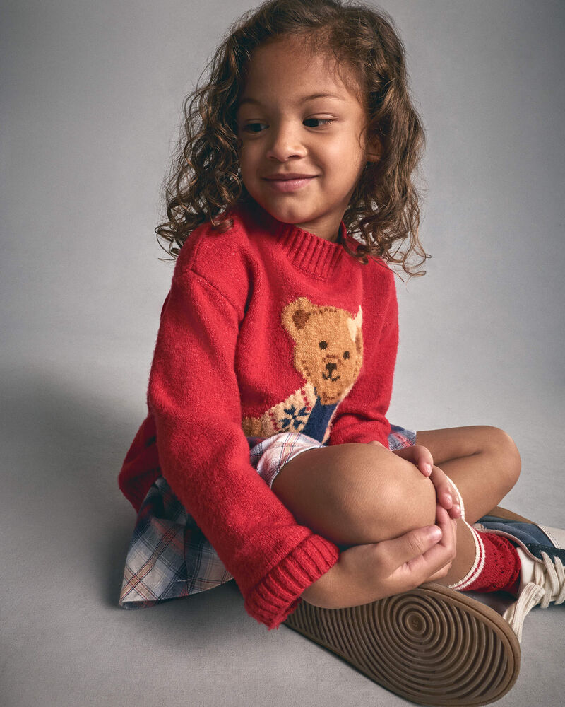 Toddler Girl Plaid Twill Skort - Navy Blue, image 3 of 6 slides