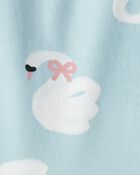 Toddler Girl Swan Print Long-Sleeve Peplum Top - Blue, image 2 of 3 slides