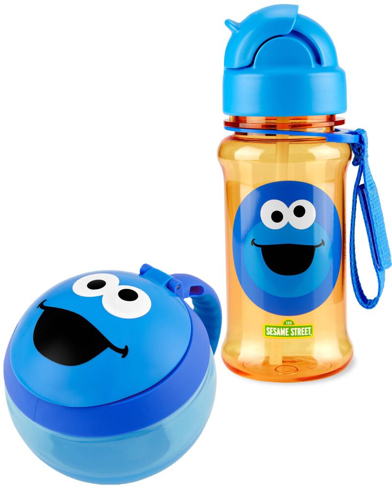 Sesame Street Snack Cup & Straw Bottle Set - Cookie Monster, image 1 of 4 slides