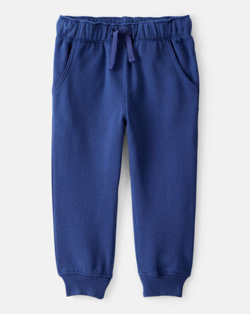 Toddler Boy Solid Fleece Cotton Jogger - Navy, 