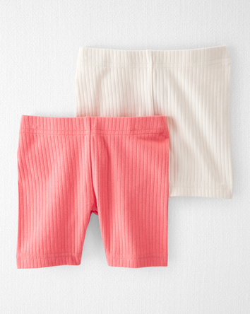 Toddler 2-Pack Organic Cotton Ribbed Shorts, 