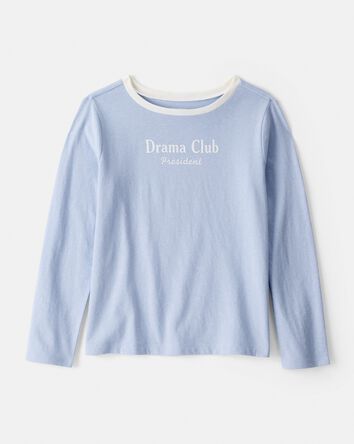 Girls Drama Club Long-Sleeve Graphic Tee - Blue, 
