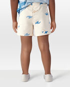 Toddler Sea Print Pull-On French Terry Shorts - Ivory, image 3 of 6 slides