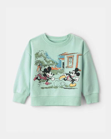 Toddler Girl Disney&copy; Mickey Mouse French Terry Pullover Sweatshirt - Green, 