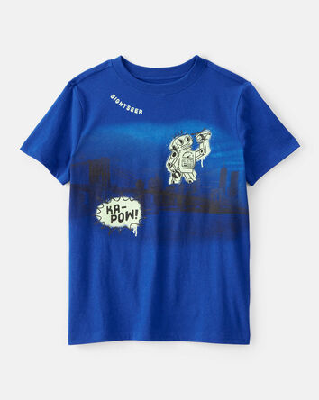 Gar&ccedil;ons - T-shirt graphique Robot - Bleu, 