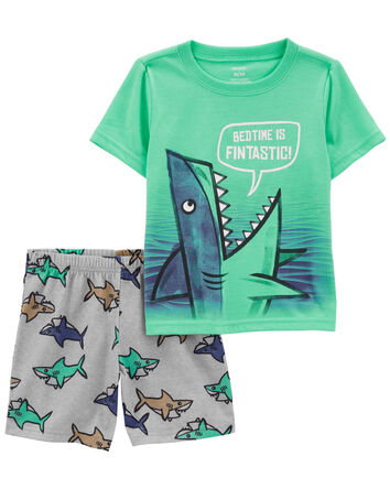 Pyjama 2 pièces de coupe ample à motif de requin, 