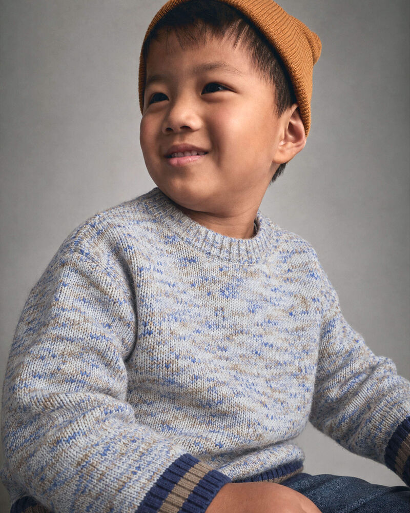 Boys Contrast Baggy Sweater - Blue, image 3 of 4 slides