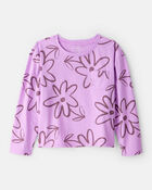 Girls Floral Pocket Tee - Purple, image 1 of 3 slides
