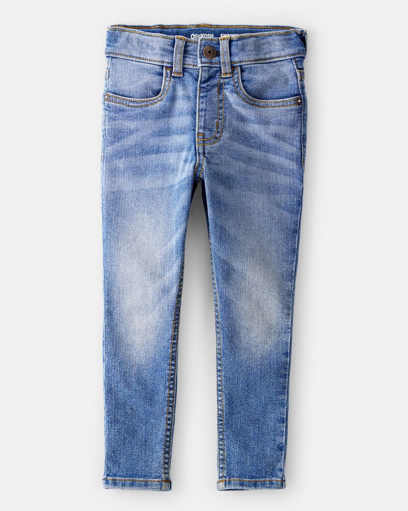Enfant en bas &acirc;ge Jeans de coupe fuseau &agrave; d&eacute;lavage indigo vif, image 1 sur 3 diapositives