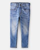 Enfant en bas &acirc;ge Jeans de coupe fuseau &agrave; d&eacute;lavage indigo vif, image 1 sur 3 diapositives