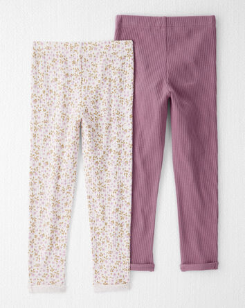 Toddler 2-Pack Organic Cotton Rib Leggings, 