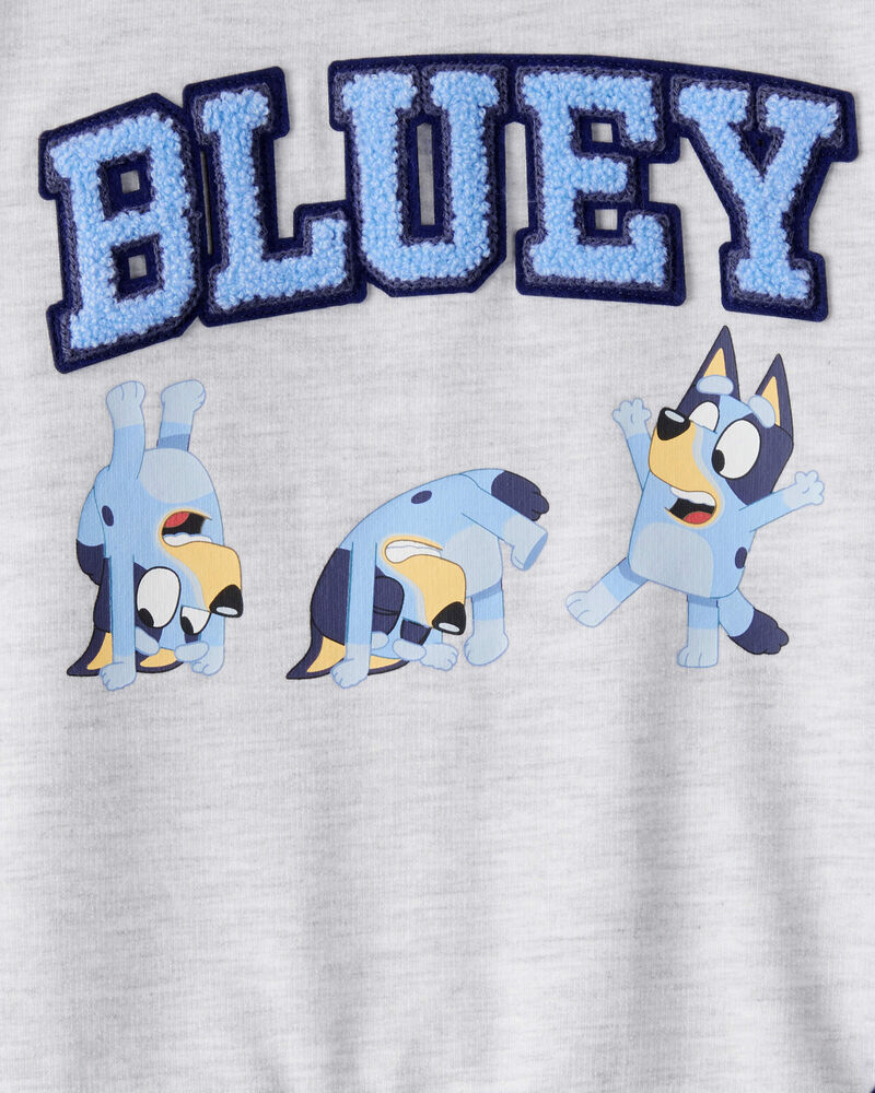 Tout-petit - Chandail en jersey bouclette de couleur contrastante Bluey - Gris, image 3 sur 3 diapositives