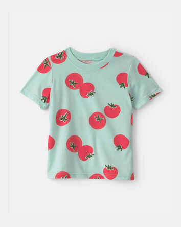 Toddler Tomato Print Graphic Tee - Green, 