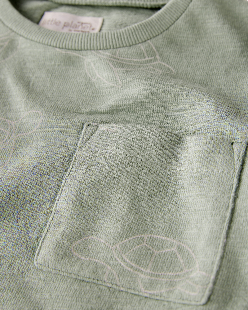 Toddler Boy 2-Piece Turtles-Print Set Made with Organic Cotton, image 3 of 5 slides