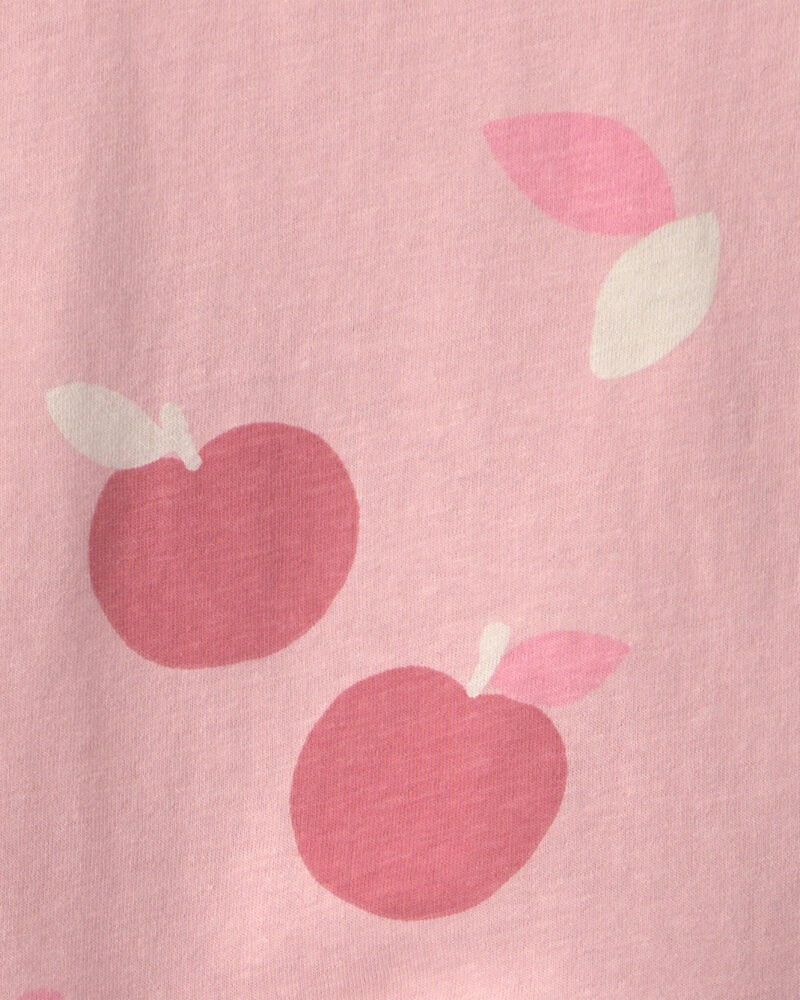 Toddler Girl Apple Long Sleeve Top - Pink, image 2 of 3 slides