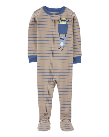 Baby 1-Piece Monster Print 100% Snug Fit Cotton Footie Pyjamas, 