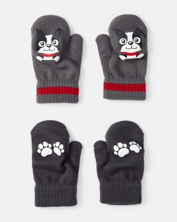 Boys Kombi 2-Pack Knit Mittens, 